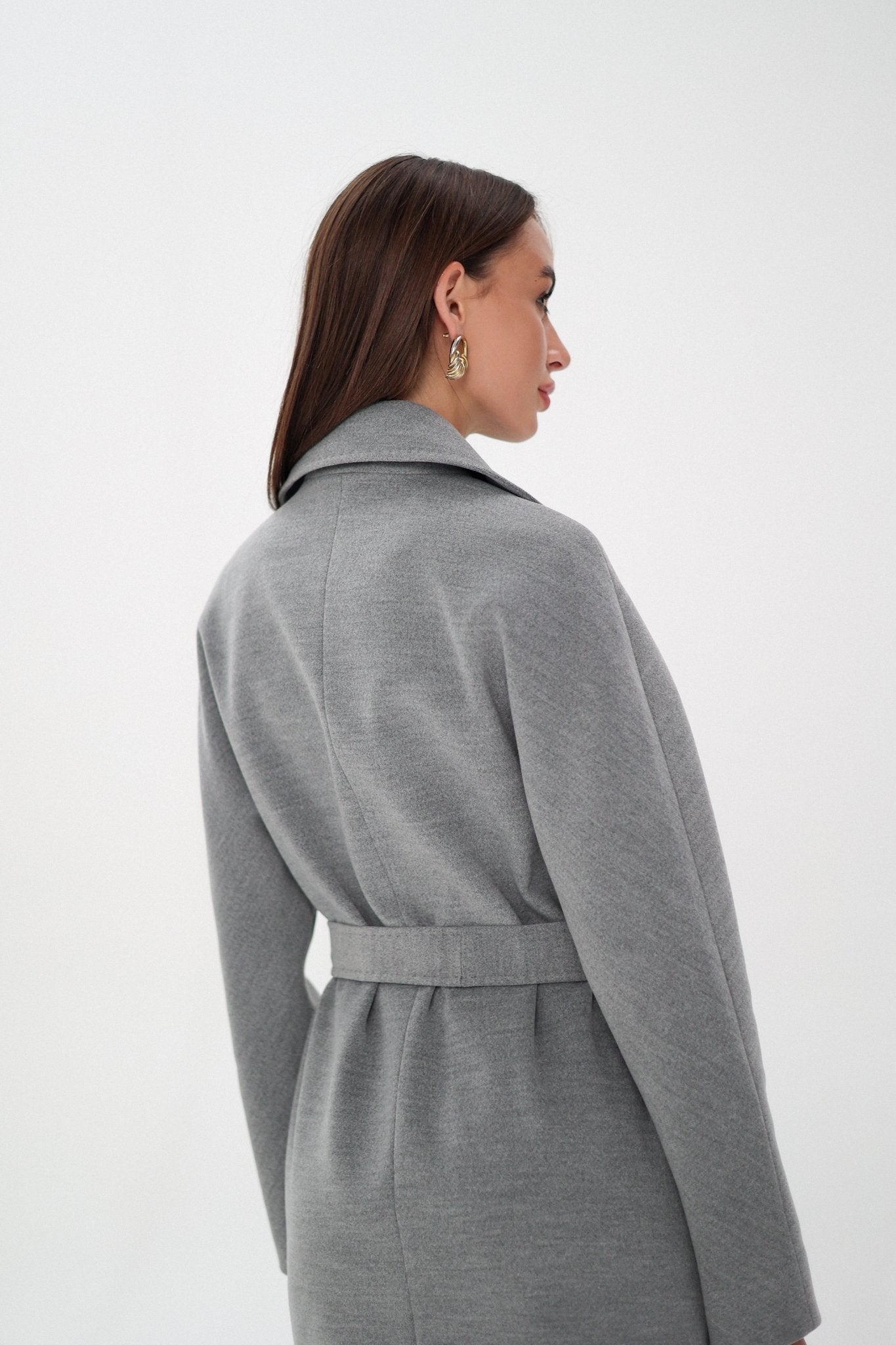 Cambridge Comfort Wraparound Wool Cashmere Coat in Dove - Overture Gifts