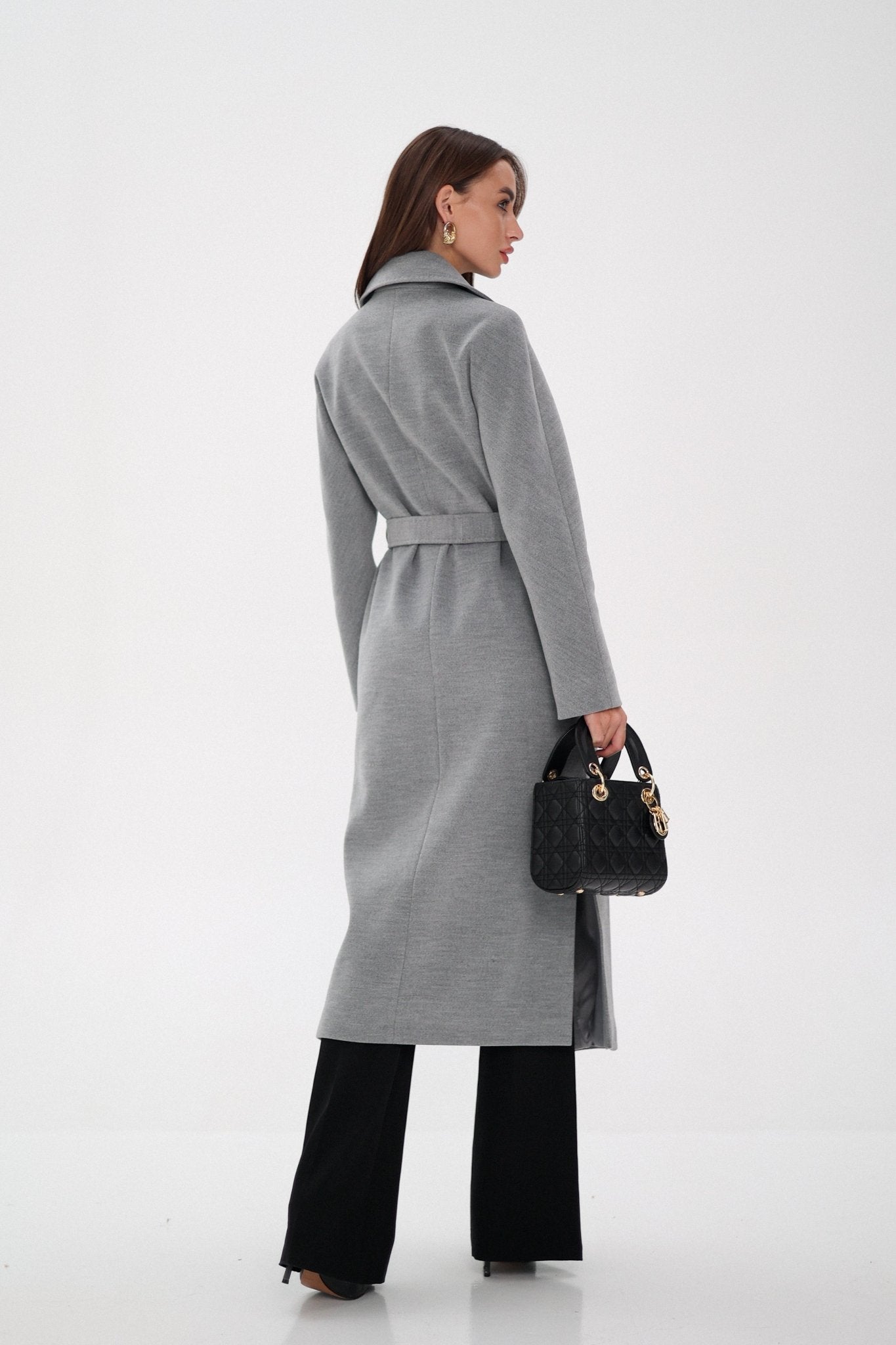 Cambridge Comfort Wraparound Wool Cashmere Coat in Dove - Overture Gifts