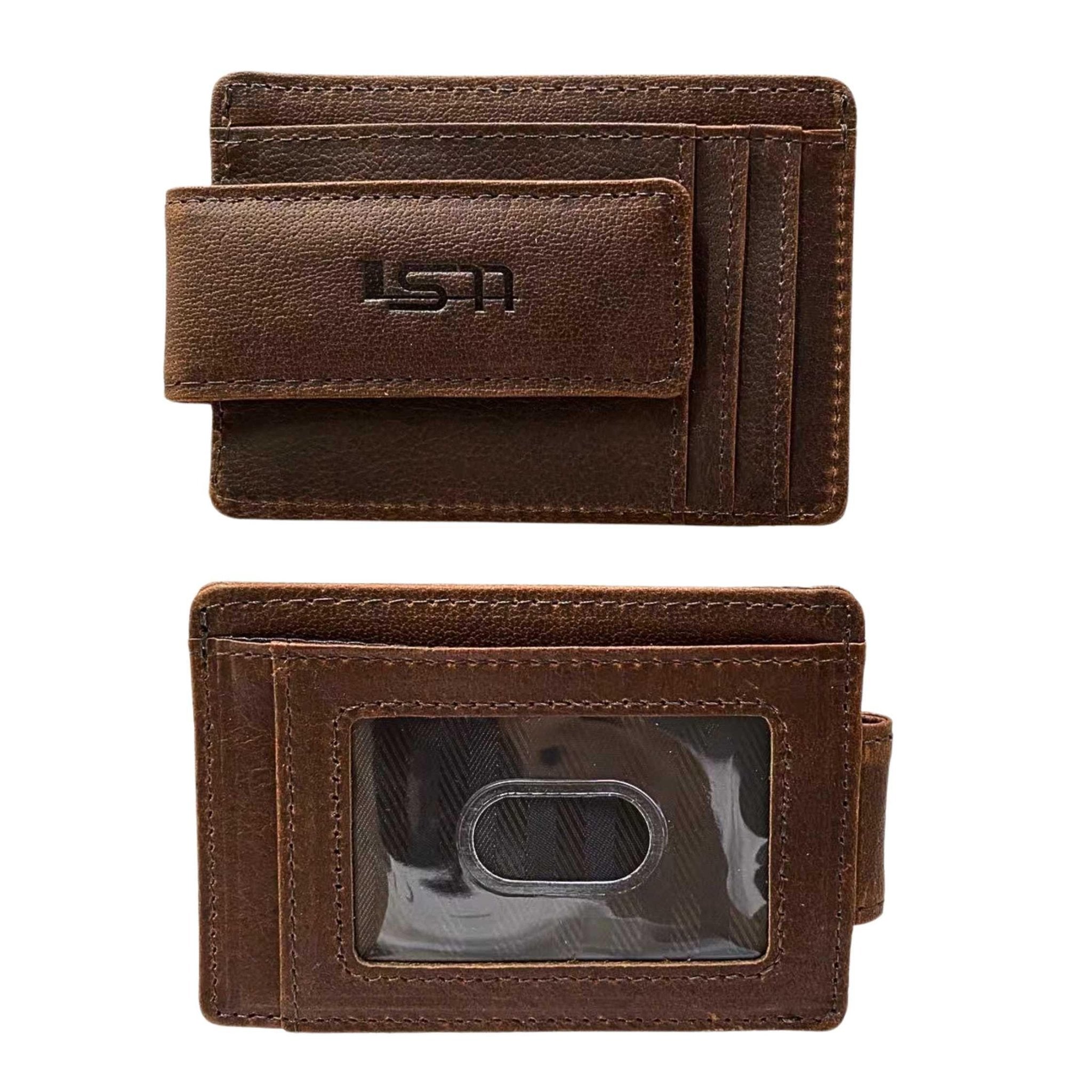Cambridge Full-Grain Leather Magnetic Money Clip Wallet – Slim RFID Front Pocket Wallet for Men - Overture Gifts