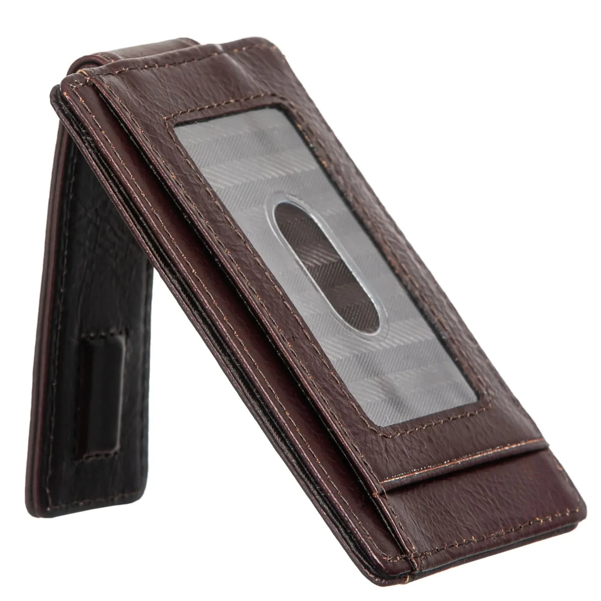 Cambridge Full-Grain Leather Magnetic Money Clip Wallet – Slim RFID Front Pocket Wallet for Men - Overture Gifts
