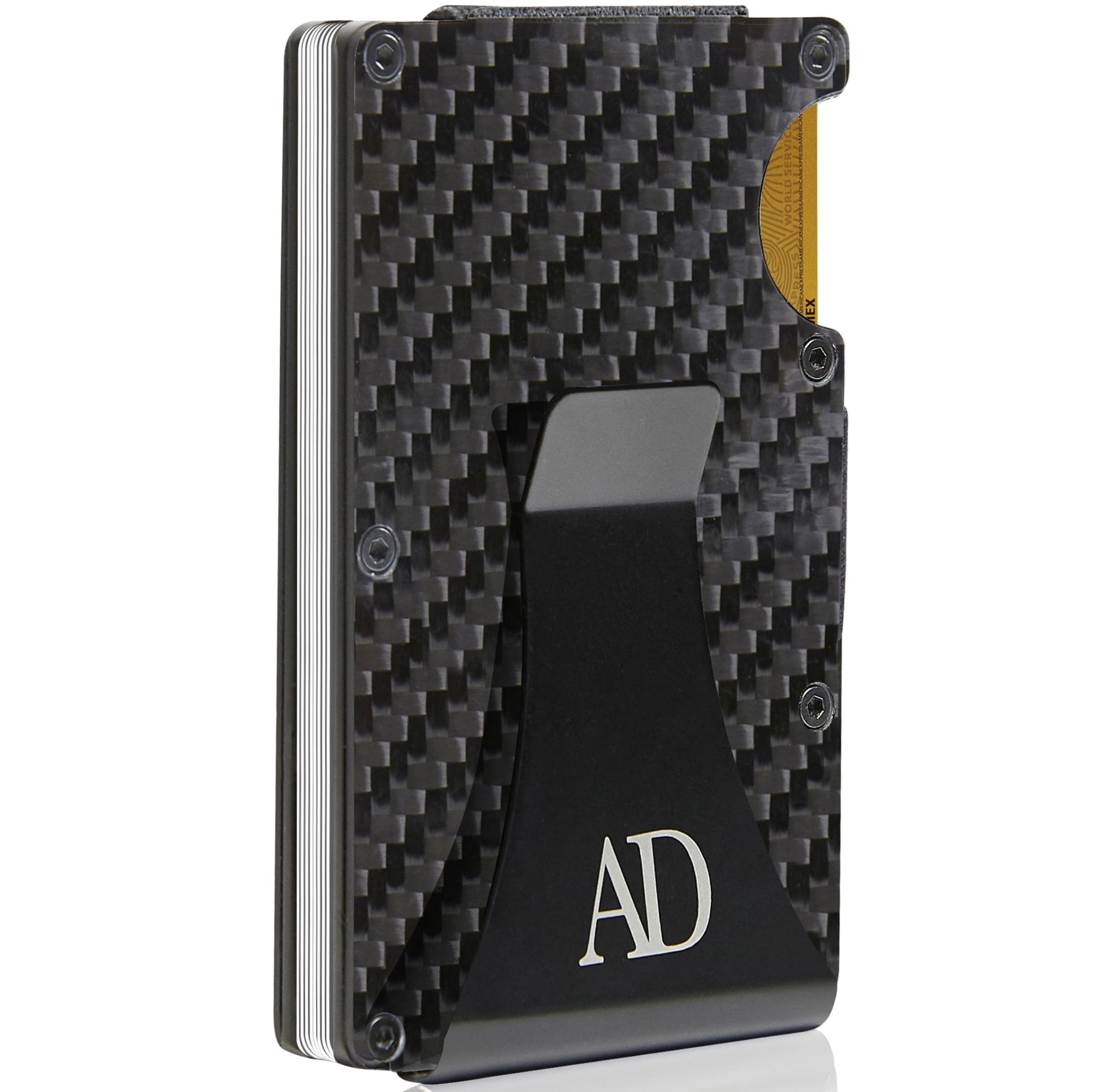 Carbon Fiber Money Clip Card Case – RFID Blocking, Holds 12 Cards - Overture Gifts