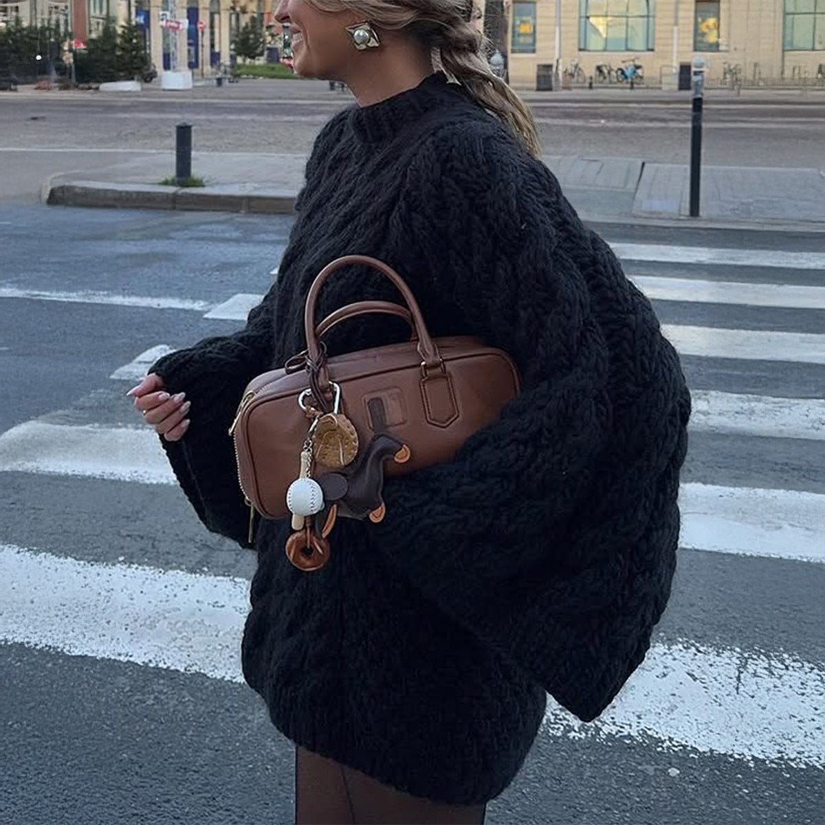 Casual Vacation Wool Long Sleeve Coat Sweater Women Clothing Autumn Winter - Overture Gifts