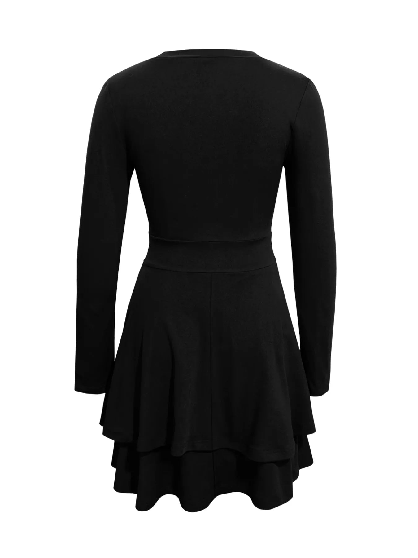 V-Neck Layered Ruffle Mini Dress