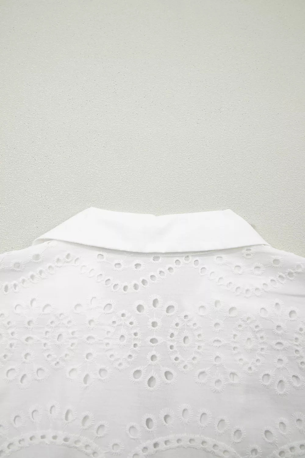 Solid Color Eyelet Embroidered T Shirt Mini Dress