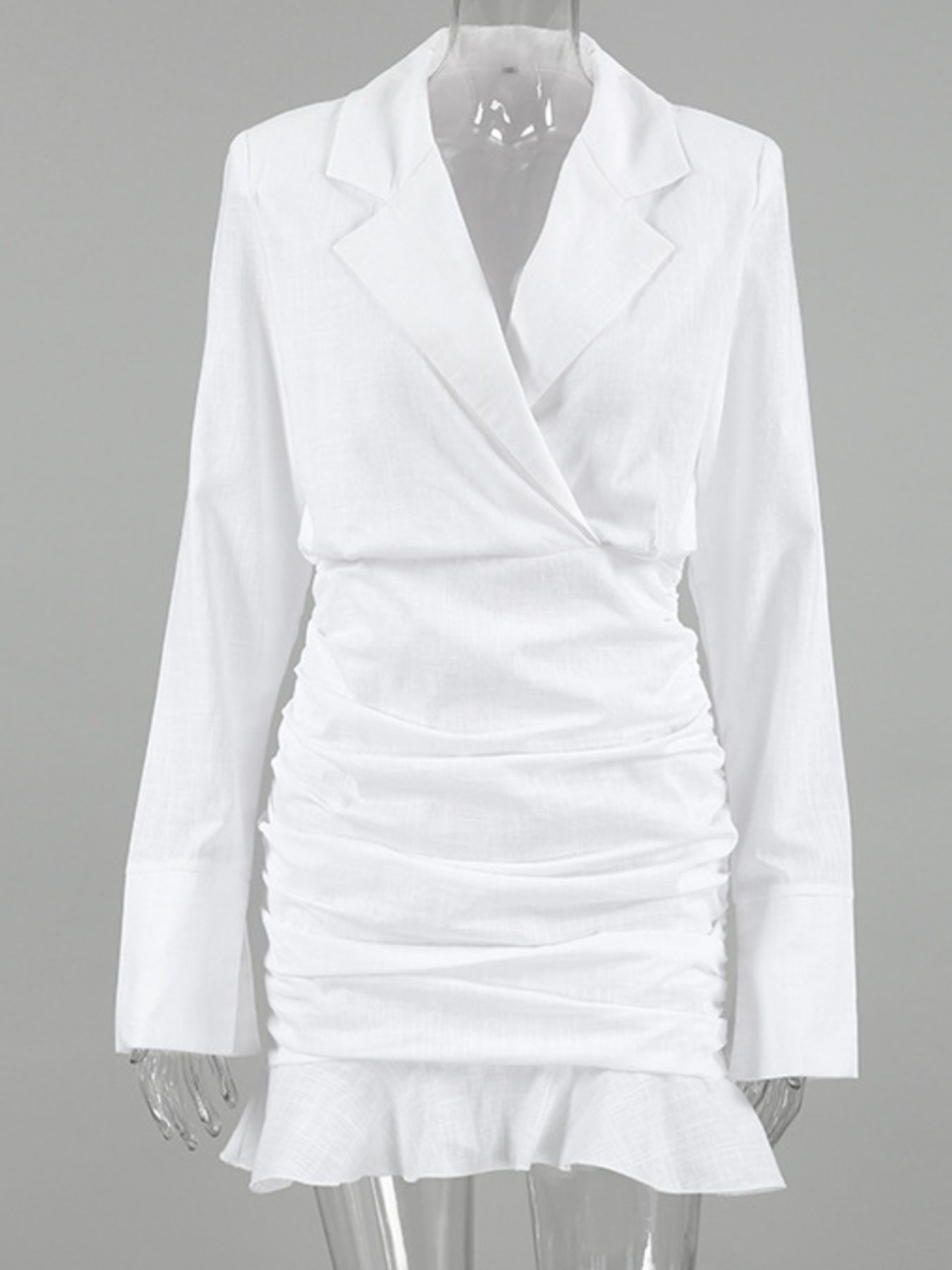 Blazer Style Ruched Mini Dress