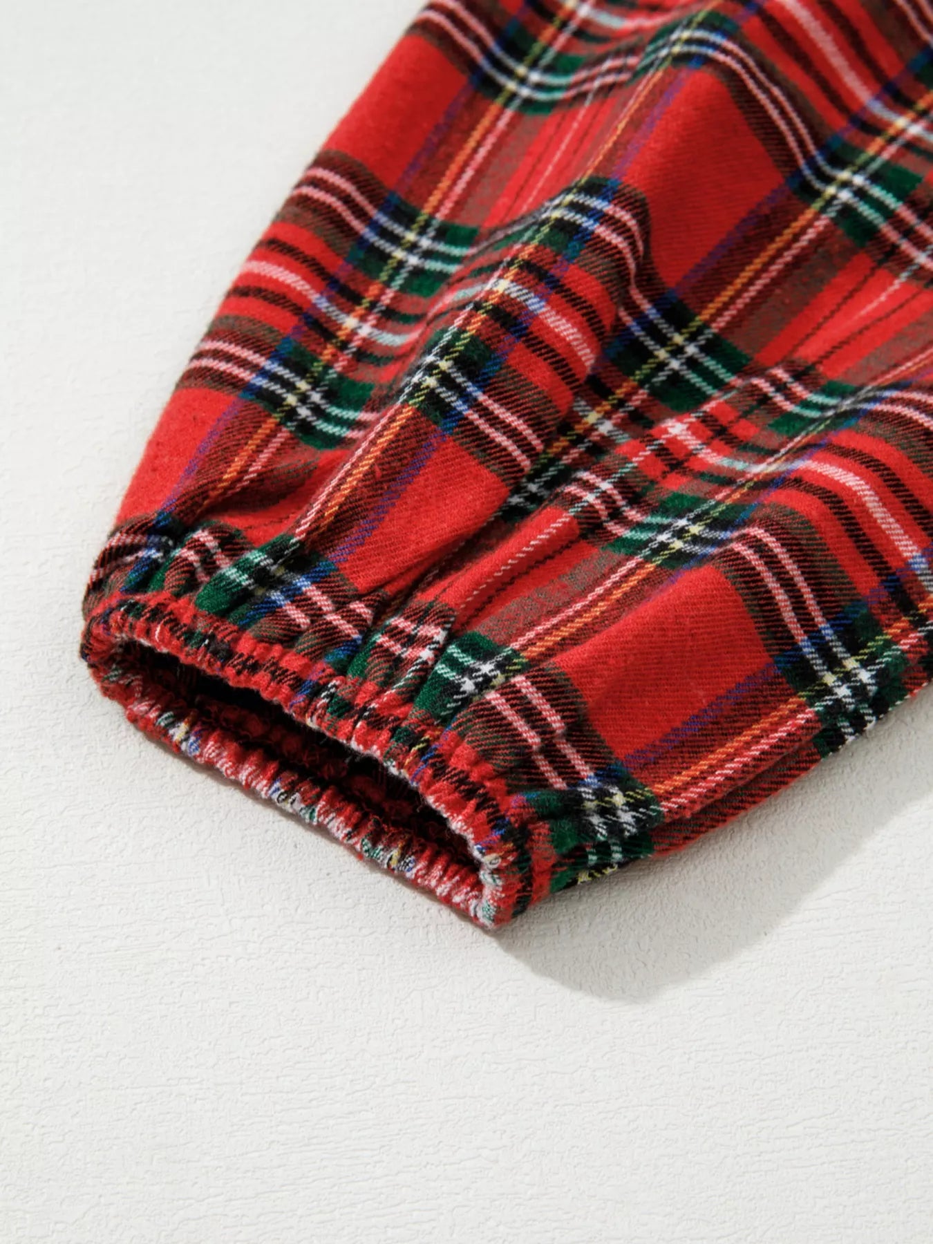 Plaid Print Ricrac Tiered Bubble Sleeve Mini Dress