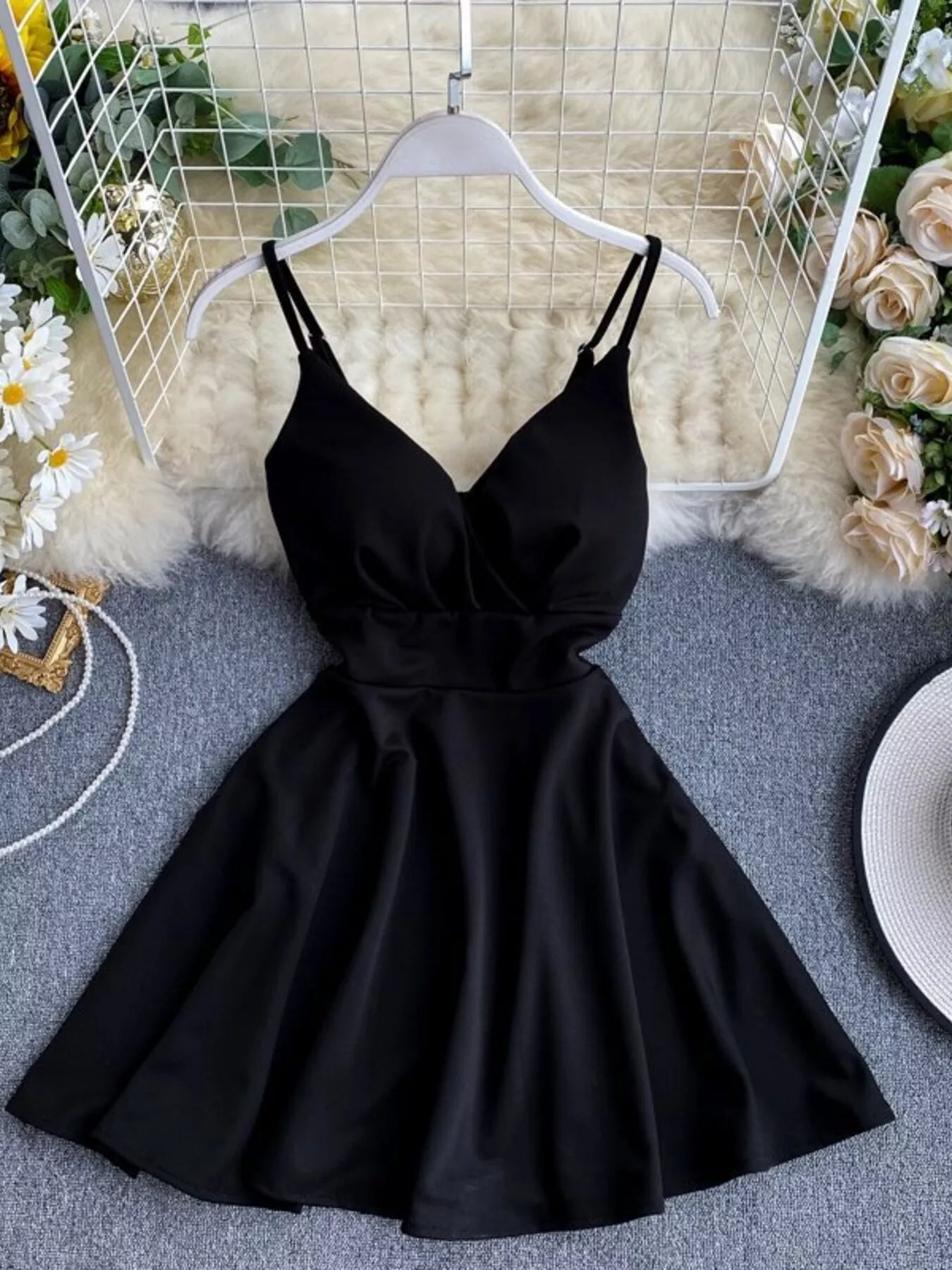 Surplice Spaghetti Strap Mini Dress