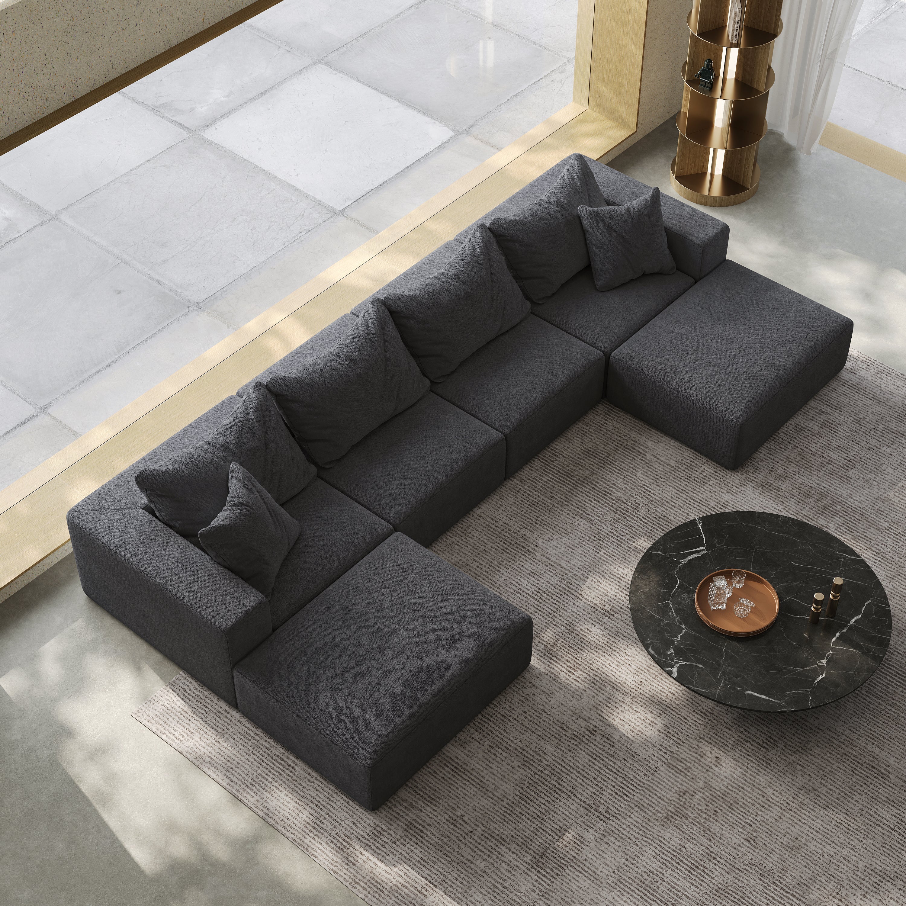Oversized Sponge Cloud Sofa - Modern Upholstered Sectional Couch
