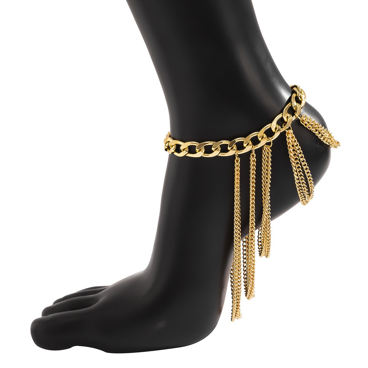 18K Gold Multi-layer Tassel Hip-Hop Anklet
