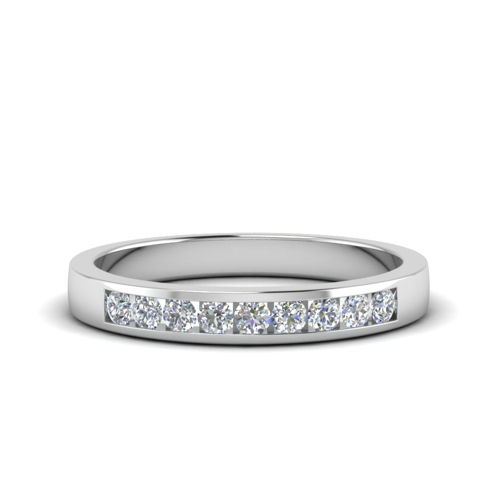 Channel 9 Stone Mens Wedding Ring