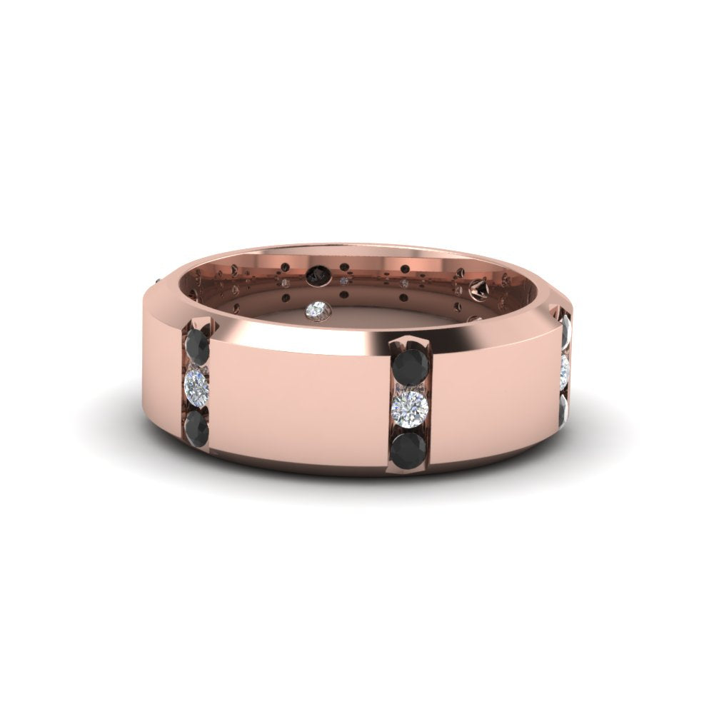 Channel Set 3 Stone Mens Anniversary Ring