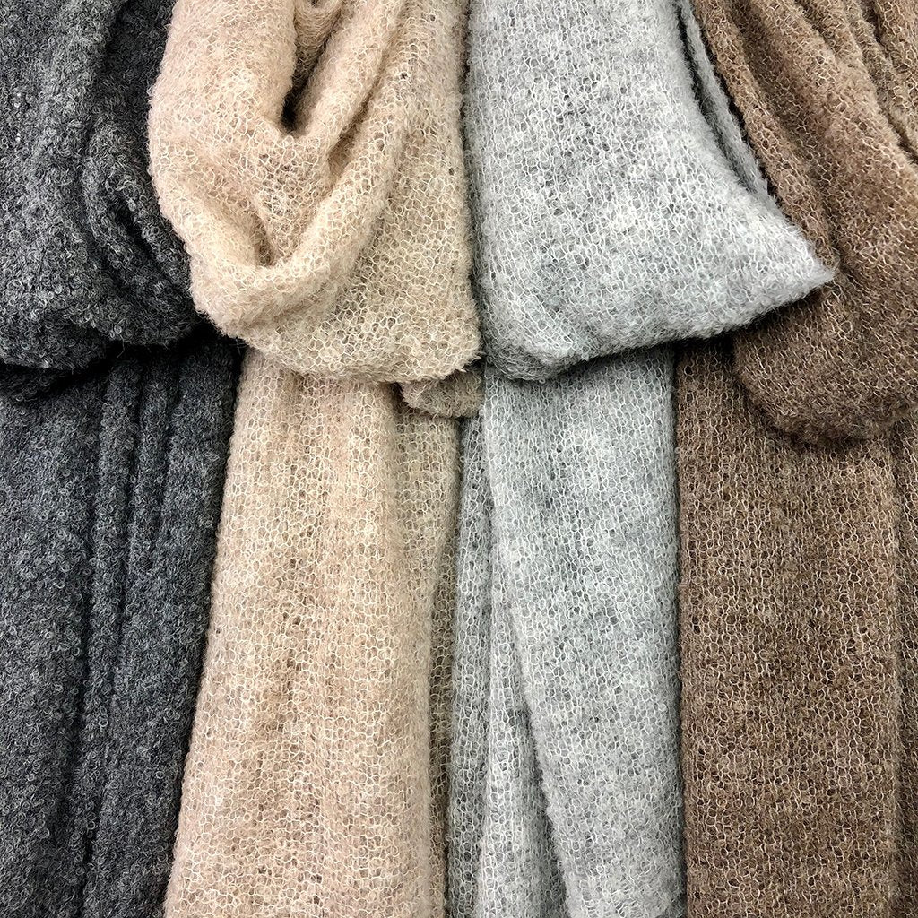 Charcoal Alpaca Scarf Oversized Ultra Plush Lightweight Warm Soft Thermal Wrap