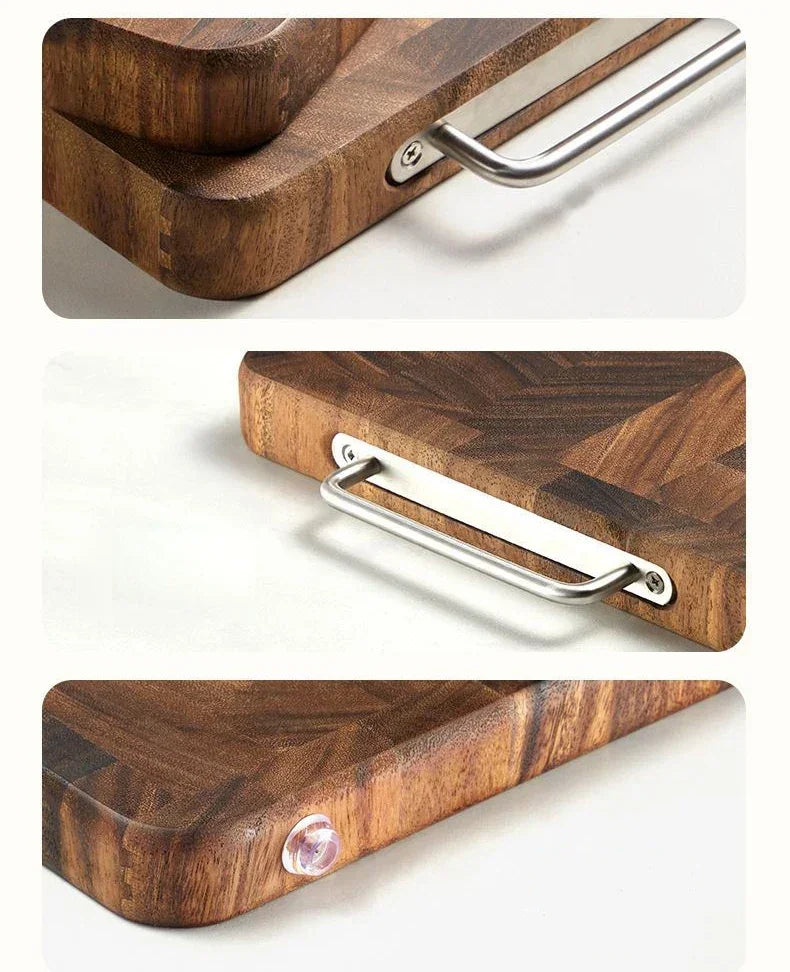 Chopping Board - Heavy Duty Wooden Black Walnut Double-Sided