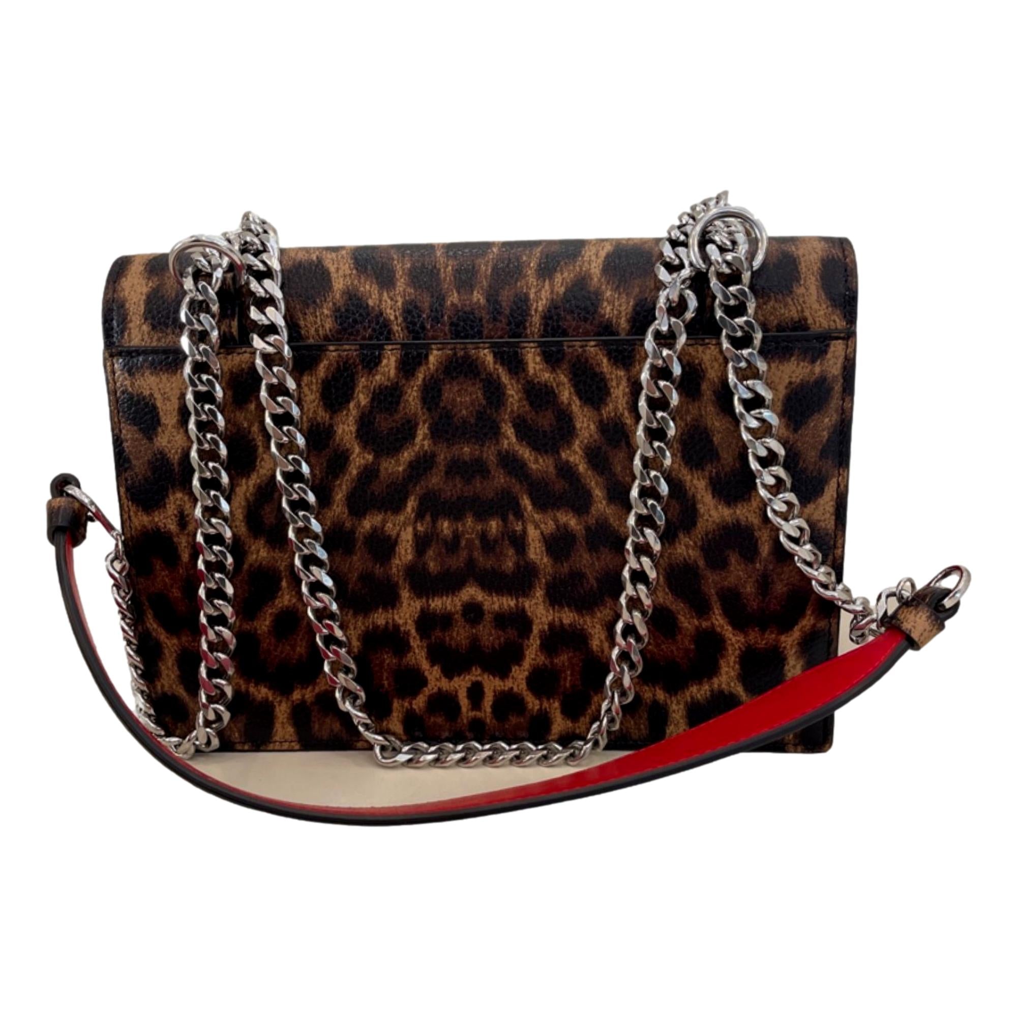 Christian Louboutin Elisa Calf Empire Leopard Leather Shoulder Crossbody Bag