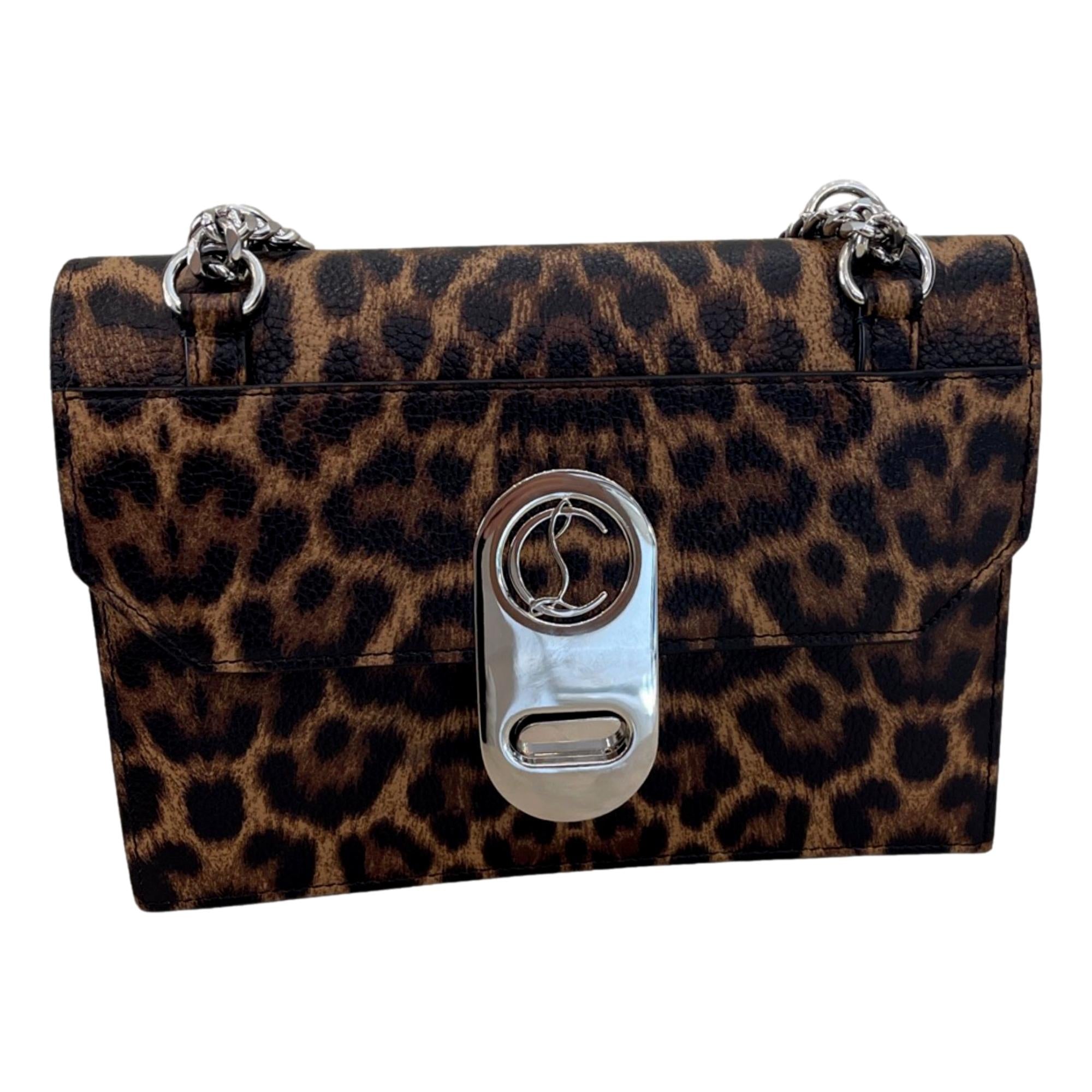 Christian Louboutin Elisa Calf Empire Leopard Leather Shoulder Crossbody Bag