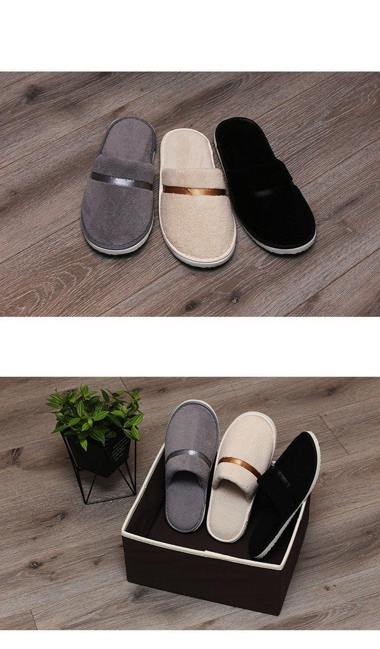 Classic Comfy Plush Slippers Star Thickening Antiskid Hotel Guest Room Home Slip On House Slippers For Women Indoor Outdoor Women's Bedroom Slippers Warm Soft Unisex Slippers - Overture Gifts