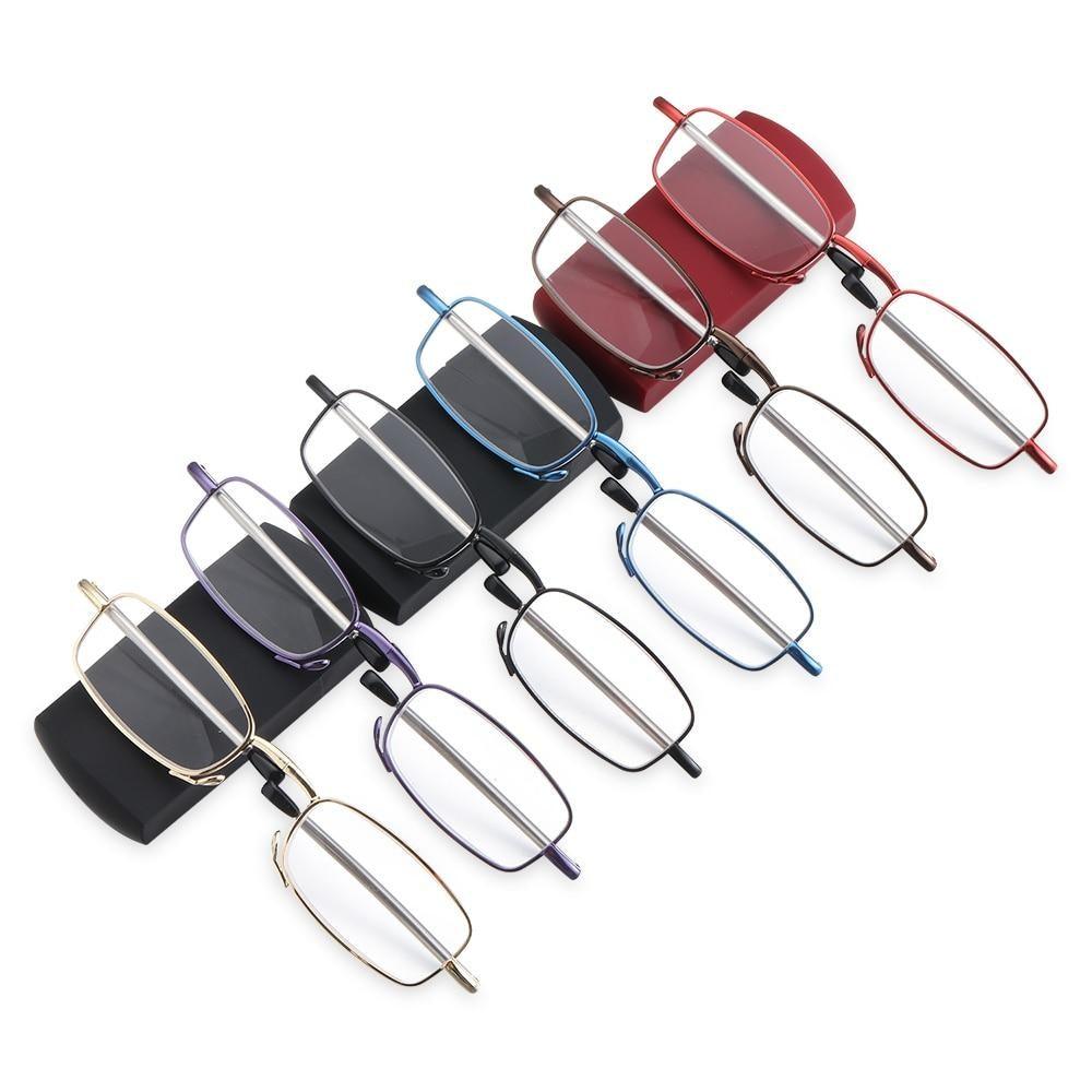 Classic Fashionable Folding Reading Glasses With Case For Men Women Telescopic Rotation Eyeglasses Includes Glasses Case Blue Light Blocking Reading Glasses Folding Reading Glasses, Small Folding Readers for Men Women