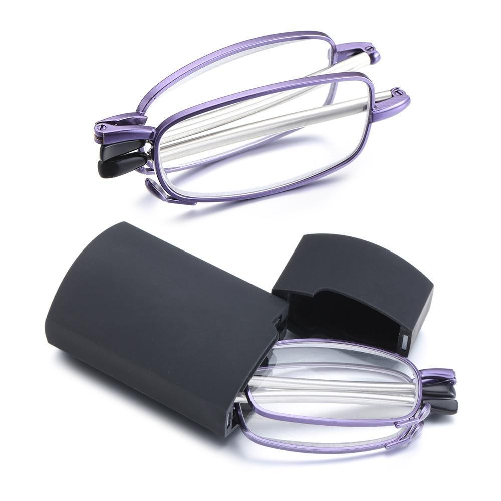 Classic Fashionable Folding Reading Glasses With Case For Men Women Telescopic Rotation Eyeglasses Includes Glasses Case Blue Light Blocking Reading Glasses Folding Reading Glasses, Small Folding Readers for Men Women