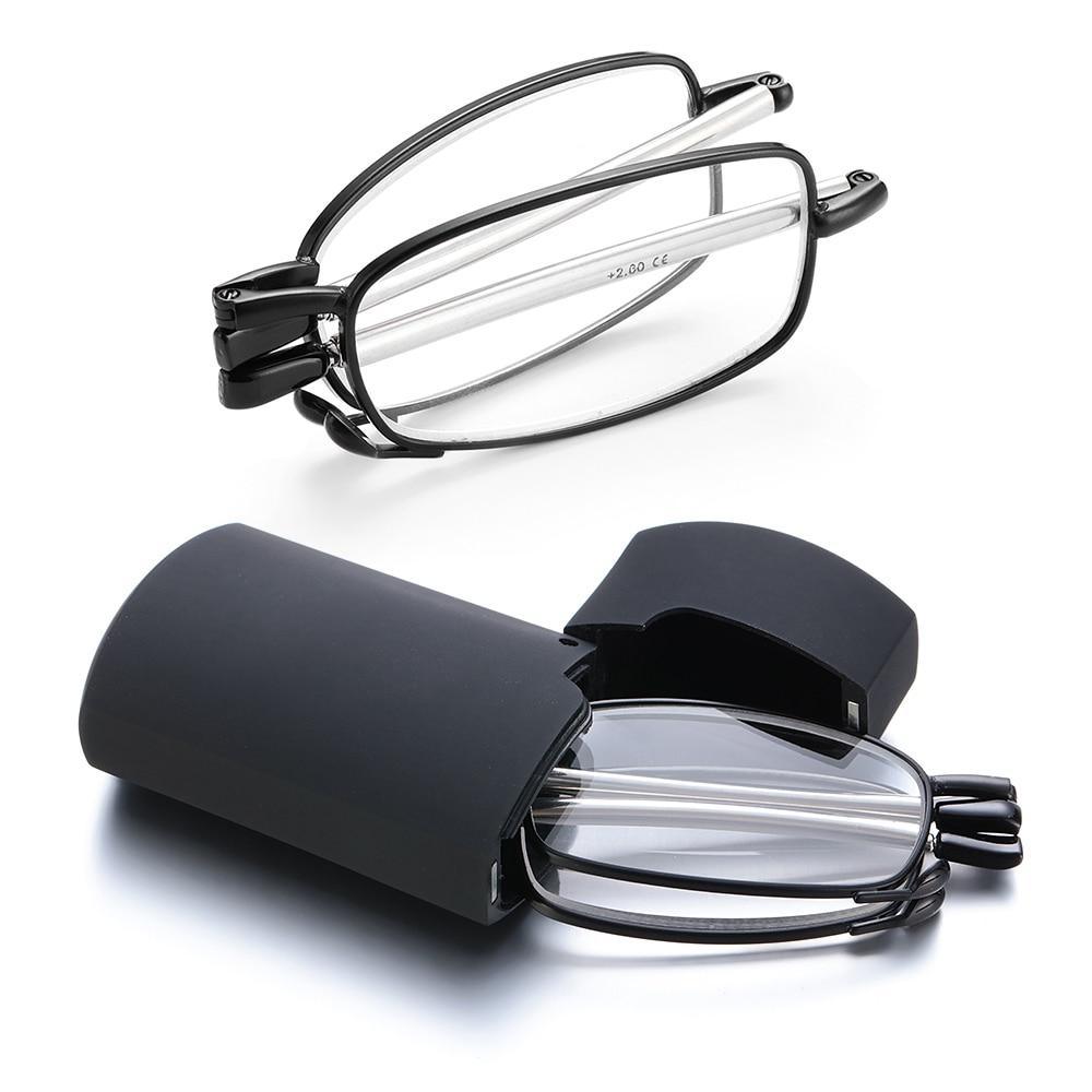 Classic Fashionable Folding Reading Glasses With Case For Men Women Telescopic Rotation Eyeglasses Includes Glasses Case Blue Light Blocking Reading Glasses Folding Reading Glasses, Small Folding Readers for Men Women