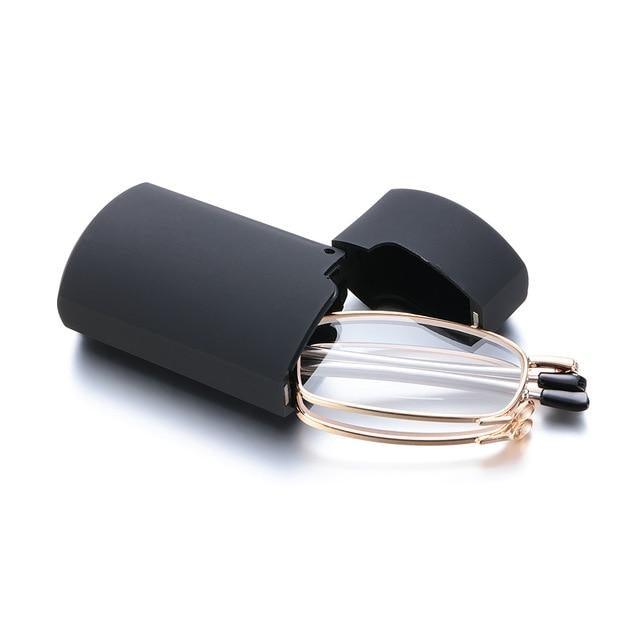 Classic Fashionable Folding Reading Glasses With Case For Men Women Telescopic Rotation Eyeglasses Includes Glasses Case Blue Light Blocking Reading Glasses Folding Reading Glasses, Small Folding Readers for Men Women
