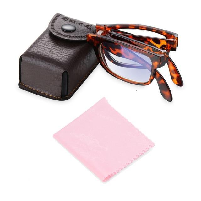 Classic Fashionable Folding Reading Glasses With Case For Men Women Telescopic Rotation Eyeglasses Includes Glasses Case Blue Light Blocking Reading Glasses Folding Reading Glasses, Small Folding Readers for Men Women