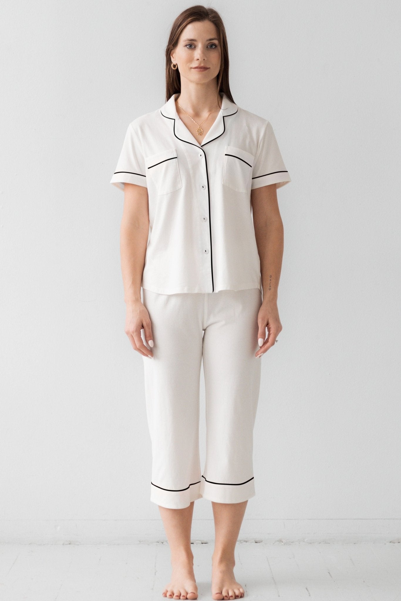Classic Luxury Capri Pajamas in Brushed Pima Cotton - Overture Gifts