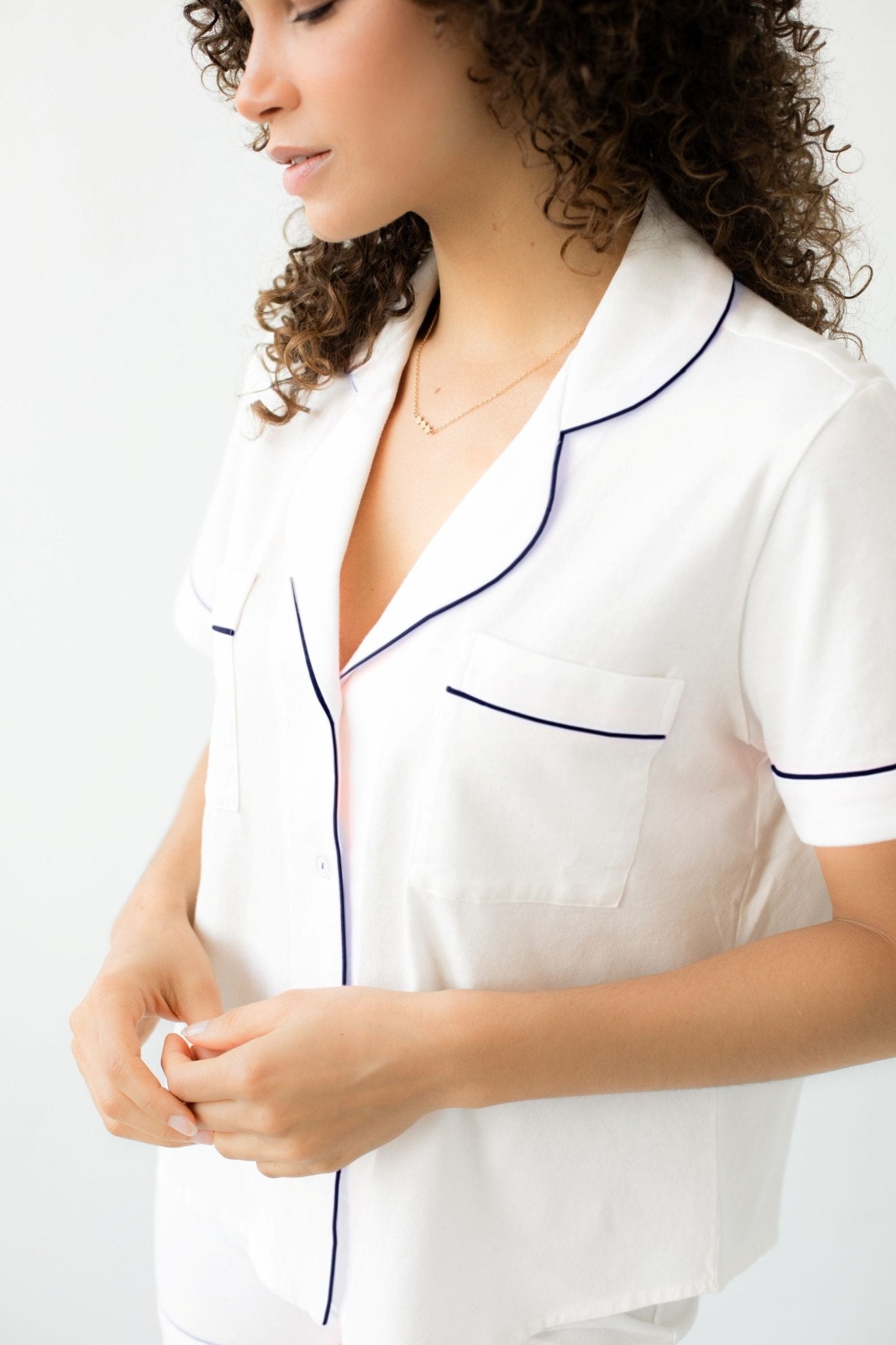 Classic Luxury Shorties Pajamas in Brushed Pima Cotton - Overture Gifts
