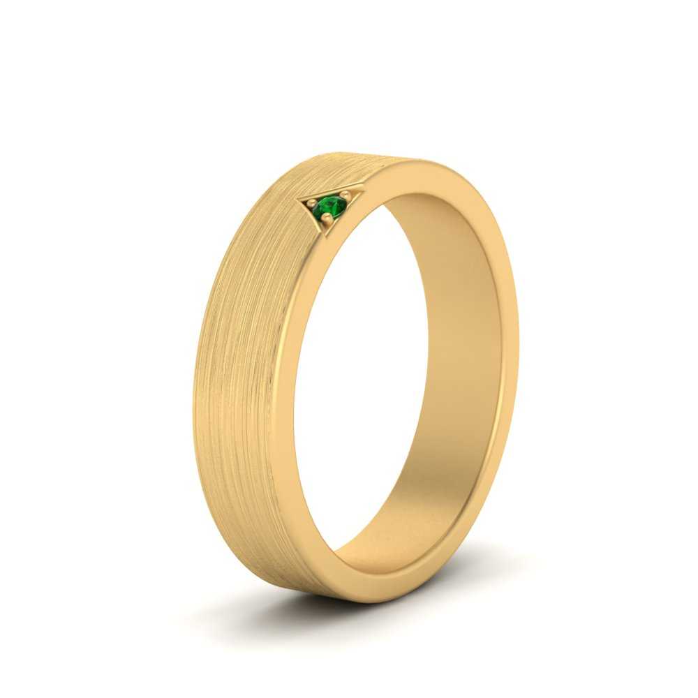Classic V Shaped Solitaire Stone Mens Band