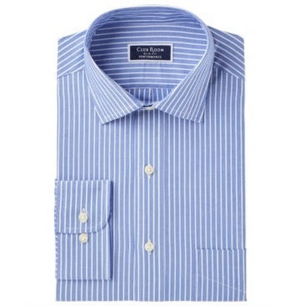 Club Room Mens Slim-Fit Performance Wrinkle-Resistant Striped Dress Shirt - Overture Gifts