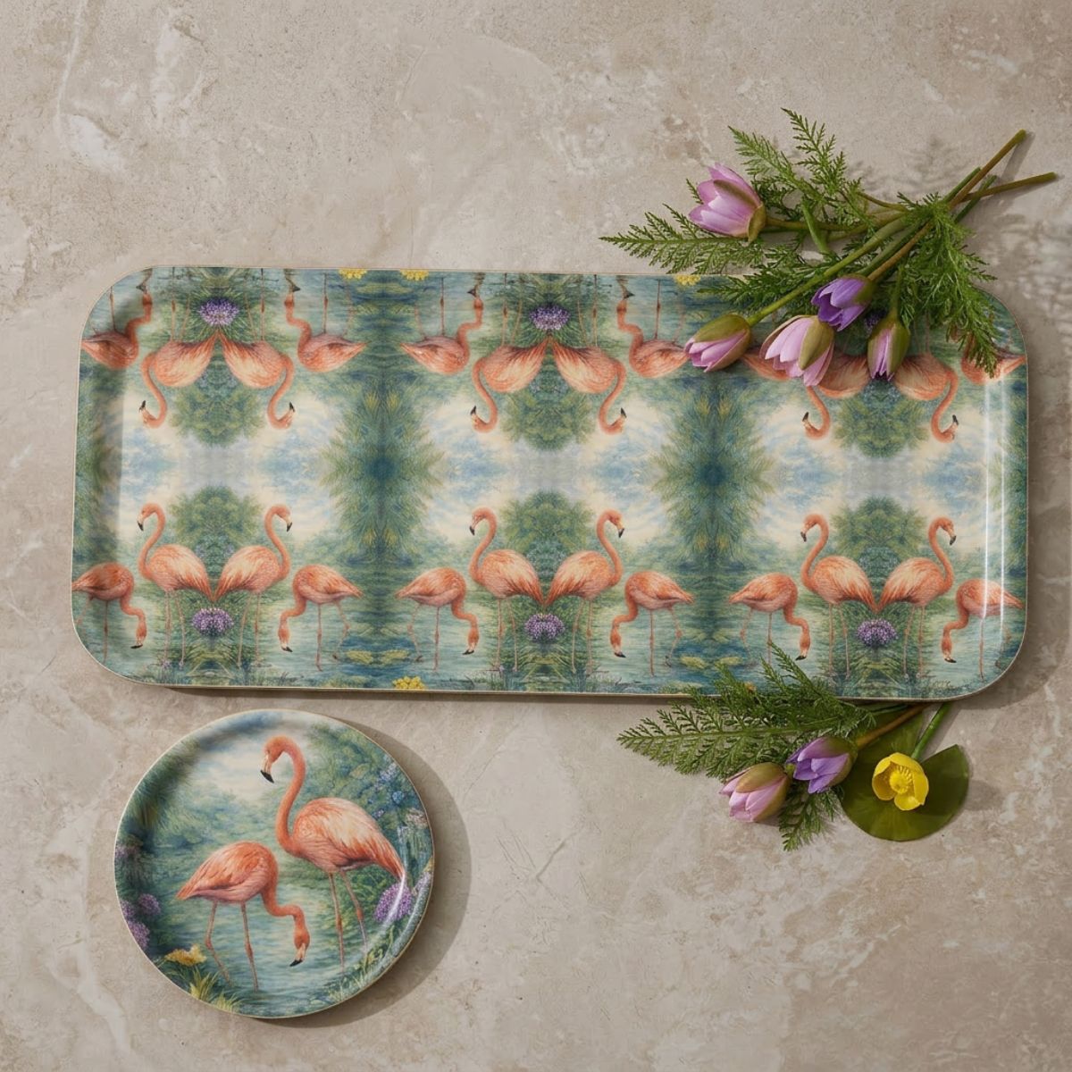 Flamboyance Birchwood Tray - Mini Round - Set of 2
