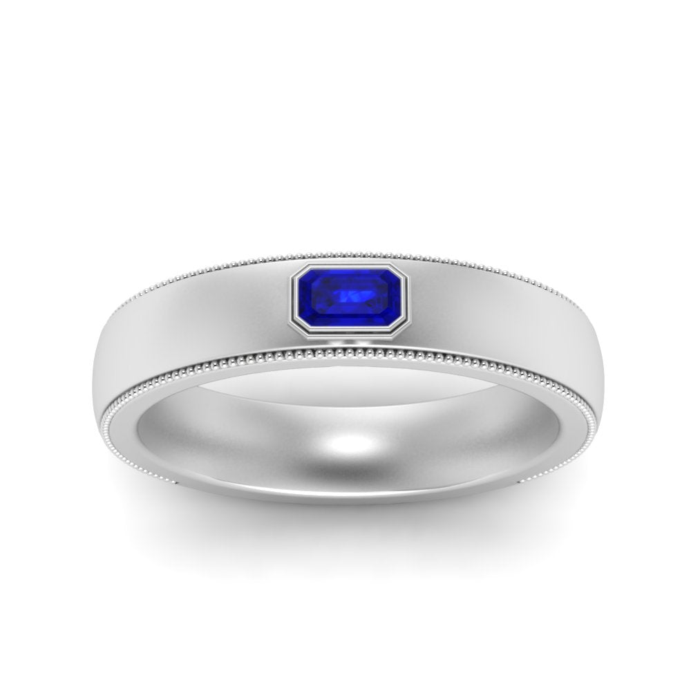 Comfort Fit Mens Milgrain Outline Ring