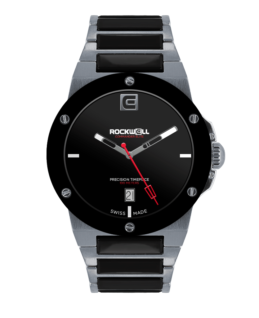 Commander Elite Tier 1 Edition (Silver/Black Ceramic) Watch - Overture Gifts