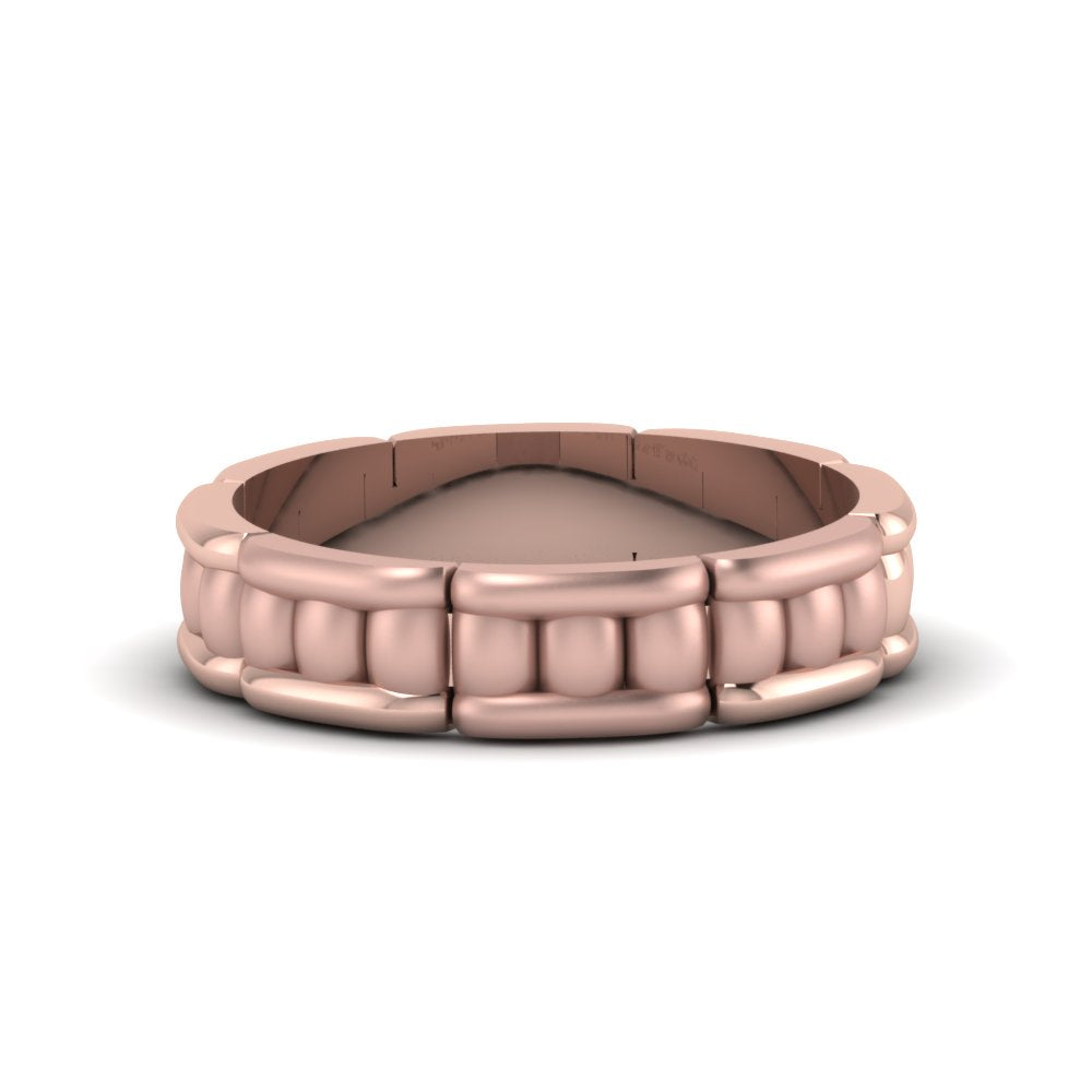 Grooved Gold Wedding Band for Men