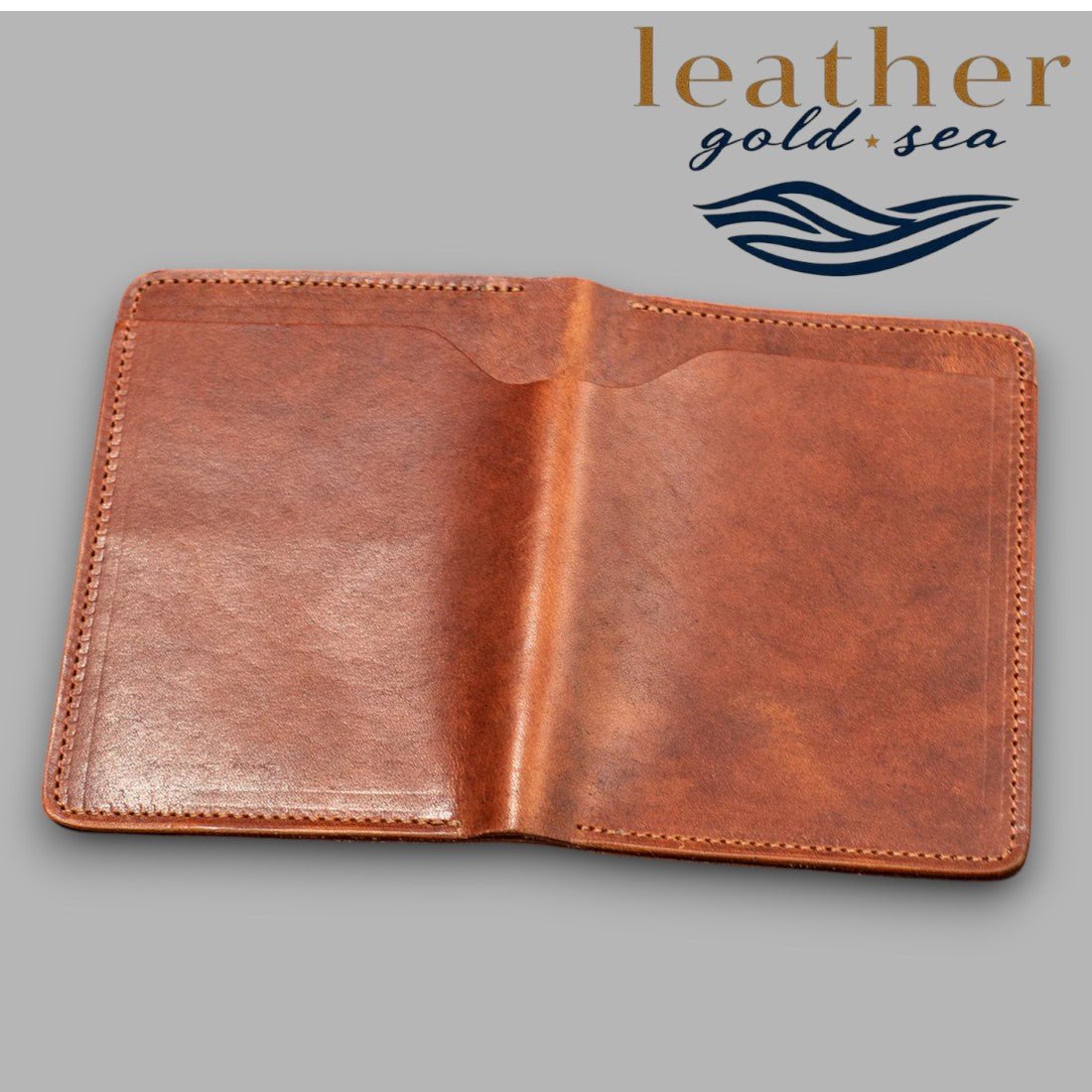 Cowhide Wallet Mens – Handmade Brown Genuine Leather - Overture Gifts
