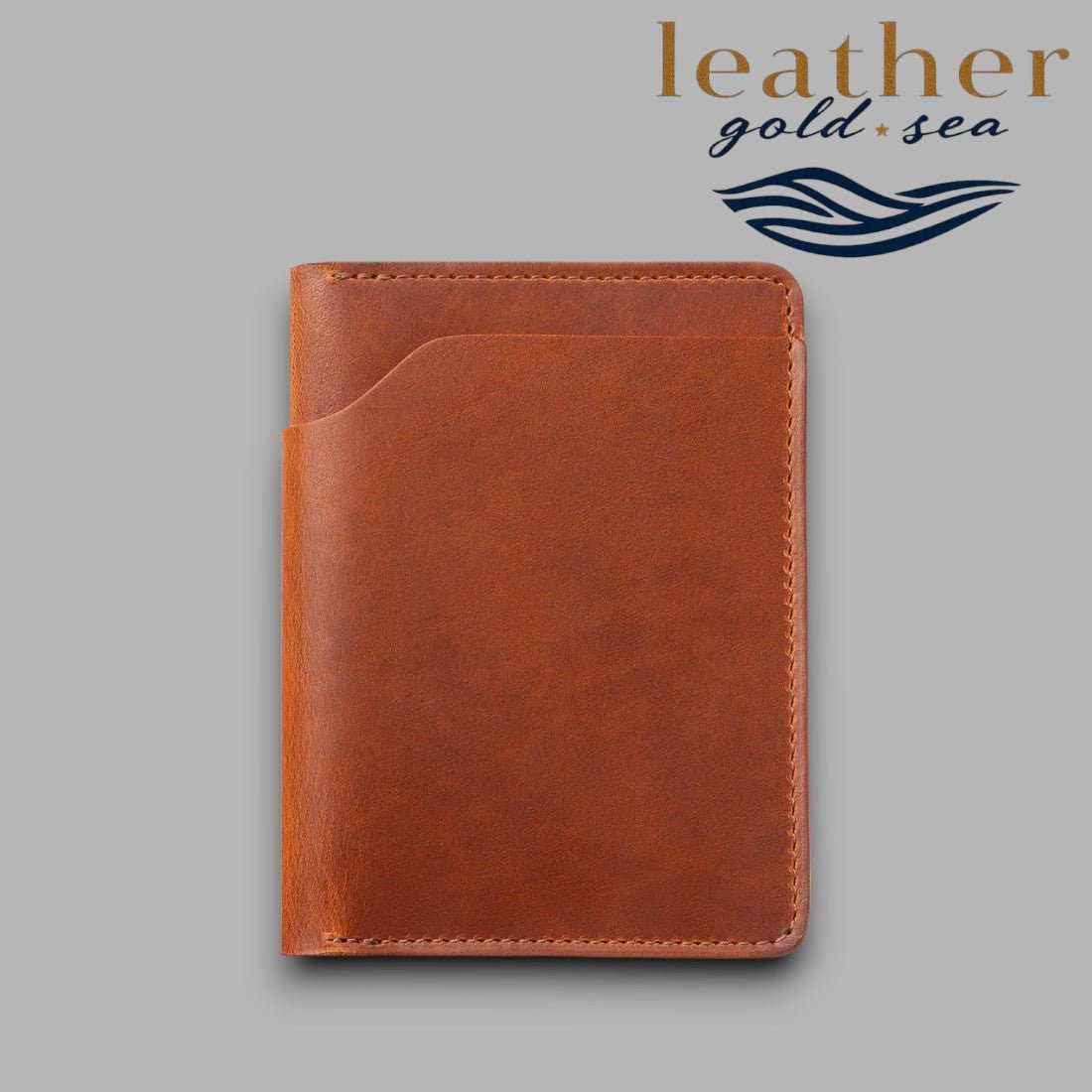 Cowhide Wallet Mens – Handmade Brown Genuine Leather - Overture Gifts