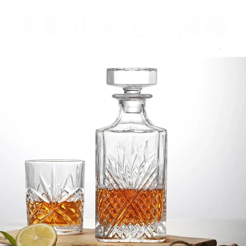 Crystal Glass Whiskey Decanter, Lead-Free, Luxury Barware, Wine Bottle, Home Party, 750ml - Overture Gifts