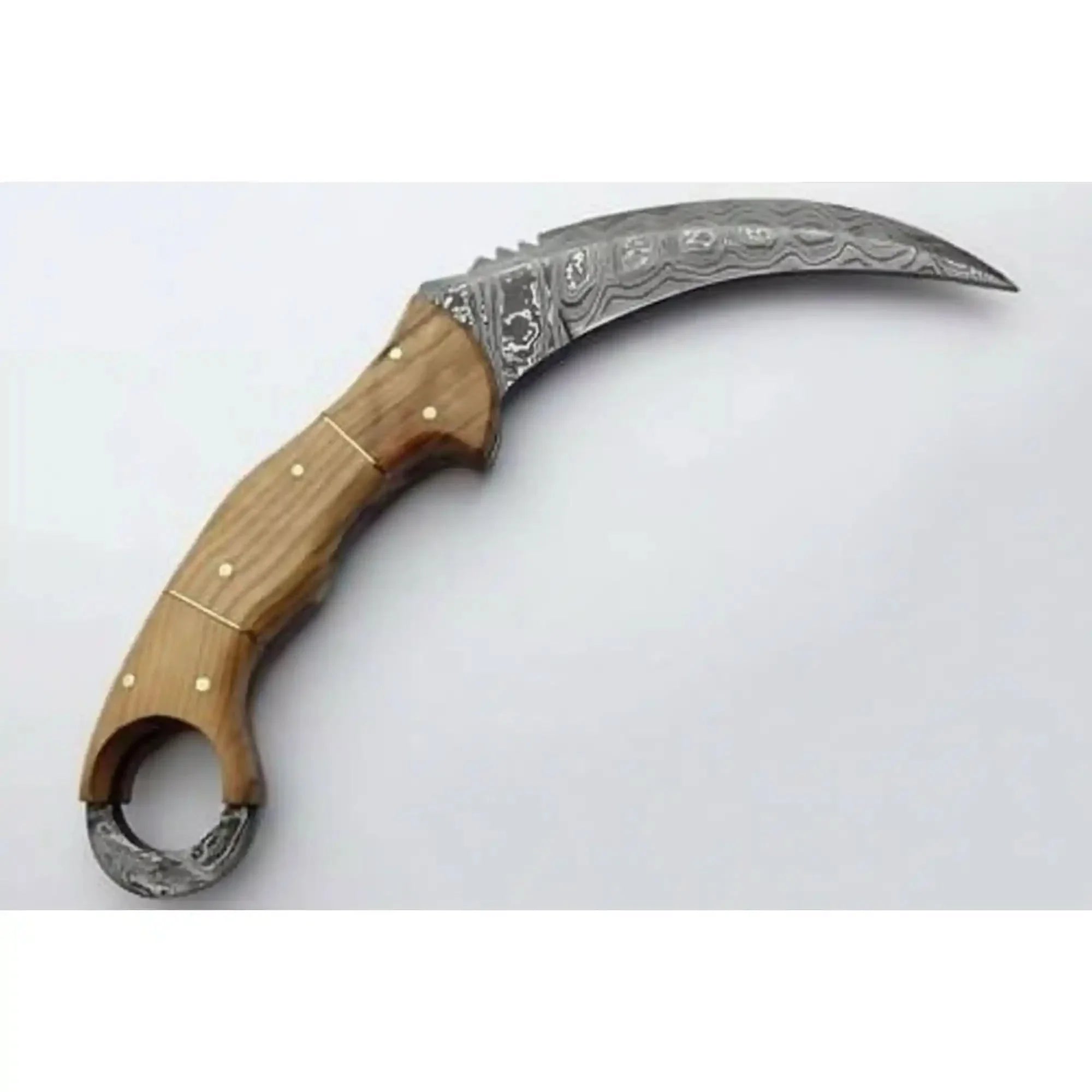 Custom Handmade Damascus Steel Full Tang Karambit Knife