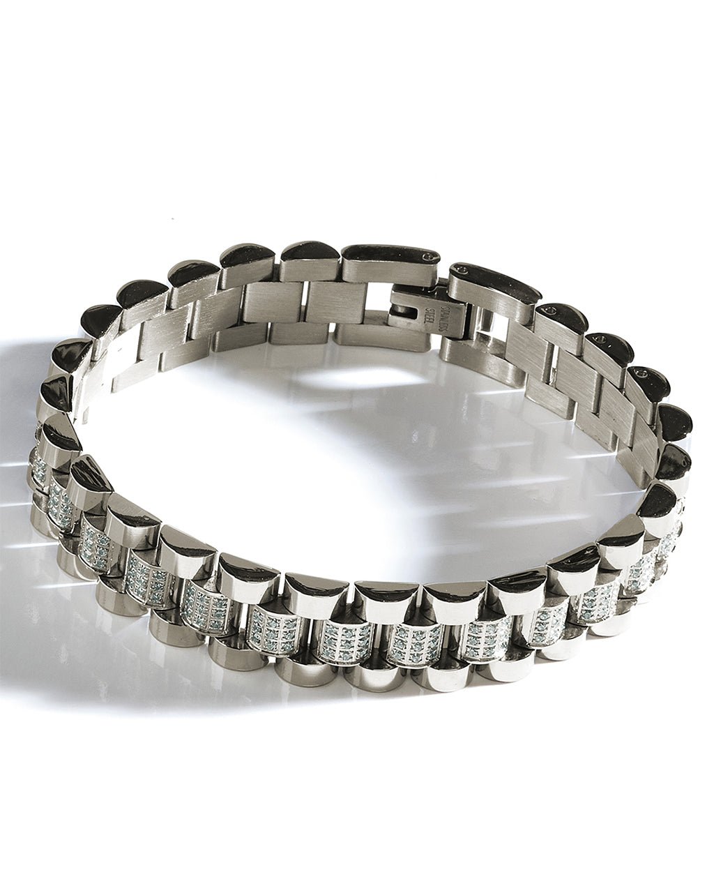 CZ Accent Watch Band Chain Bracelet - Overture Gifts