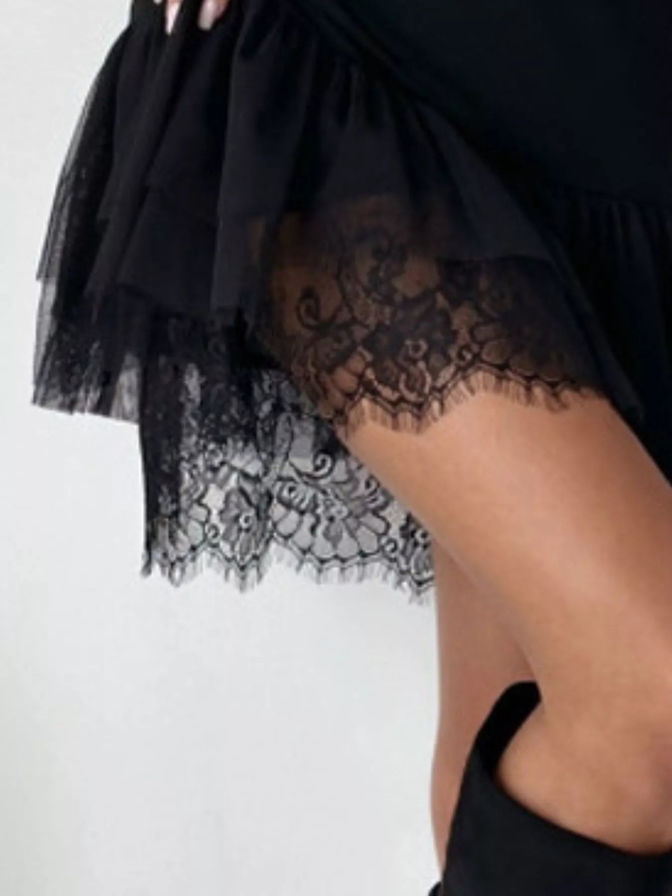 Sleeveless Tulle Hem Mini Dress