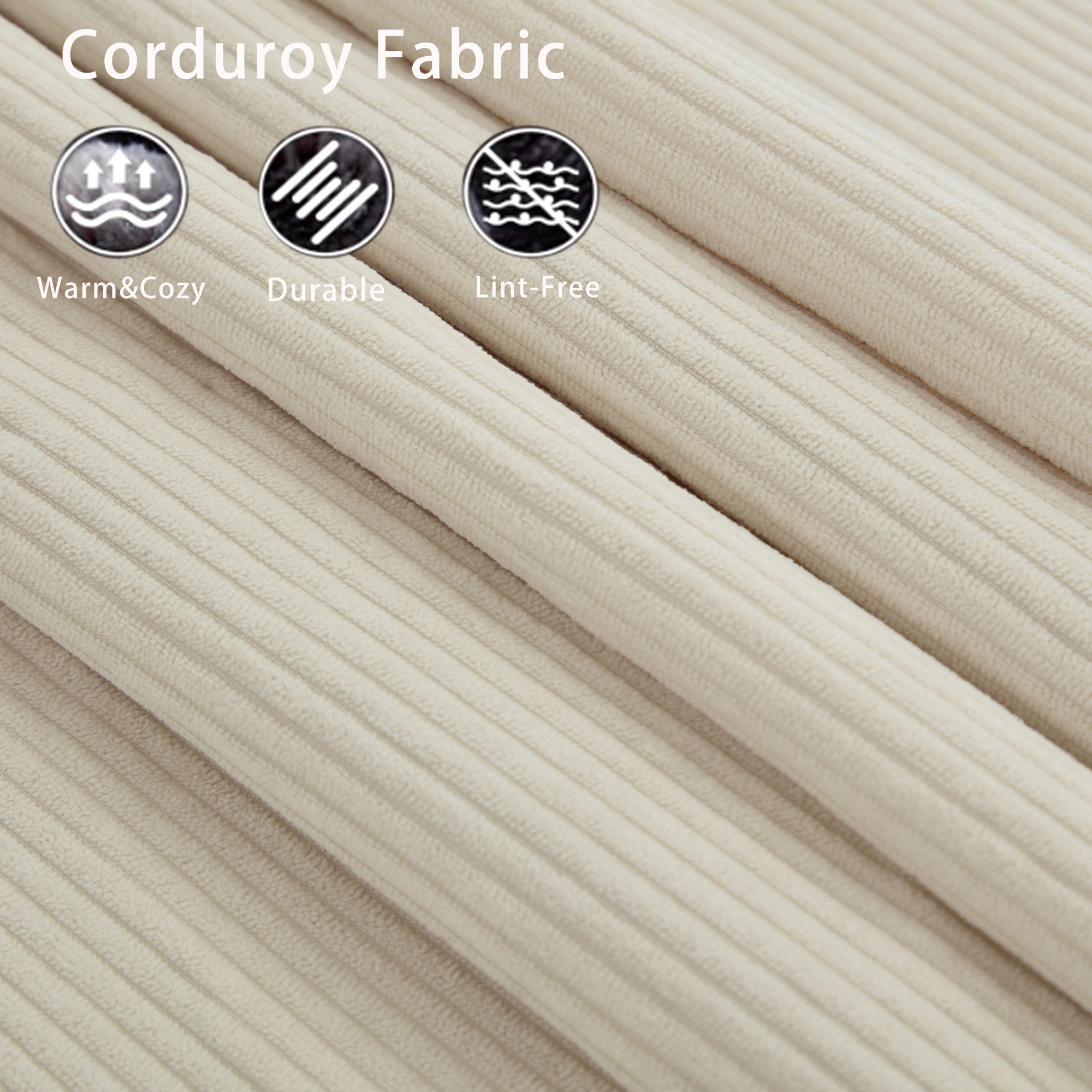 Modular Sofa with Soft Corduroy Fabric