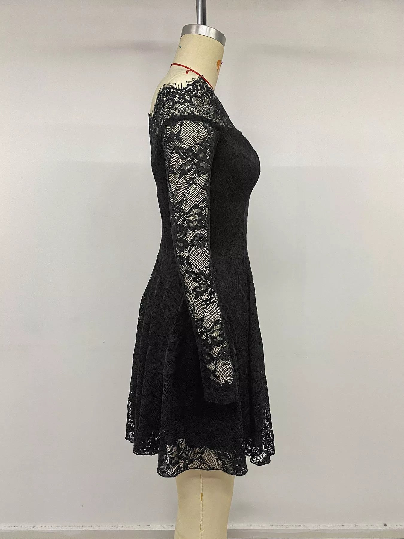 Lace Off Shoulder Mini Dress