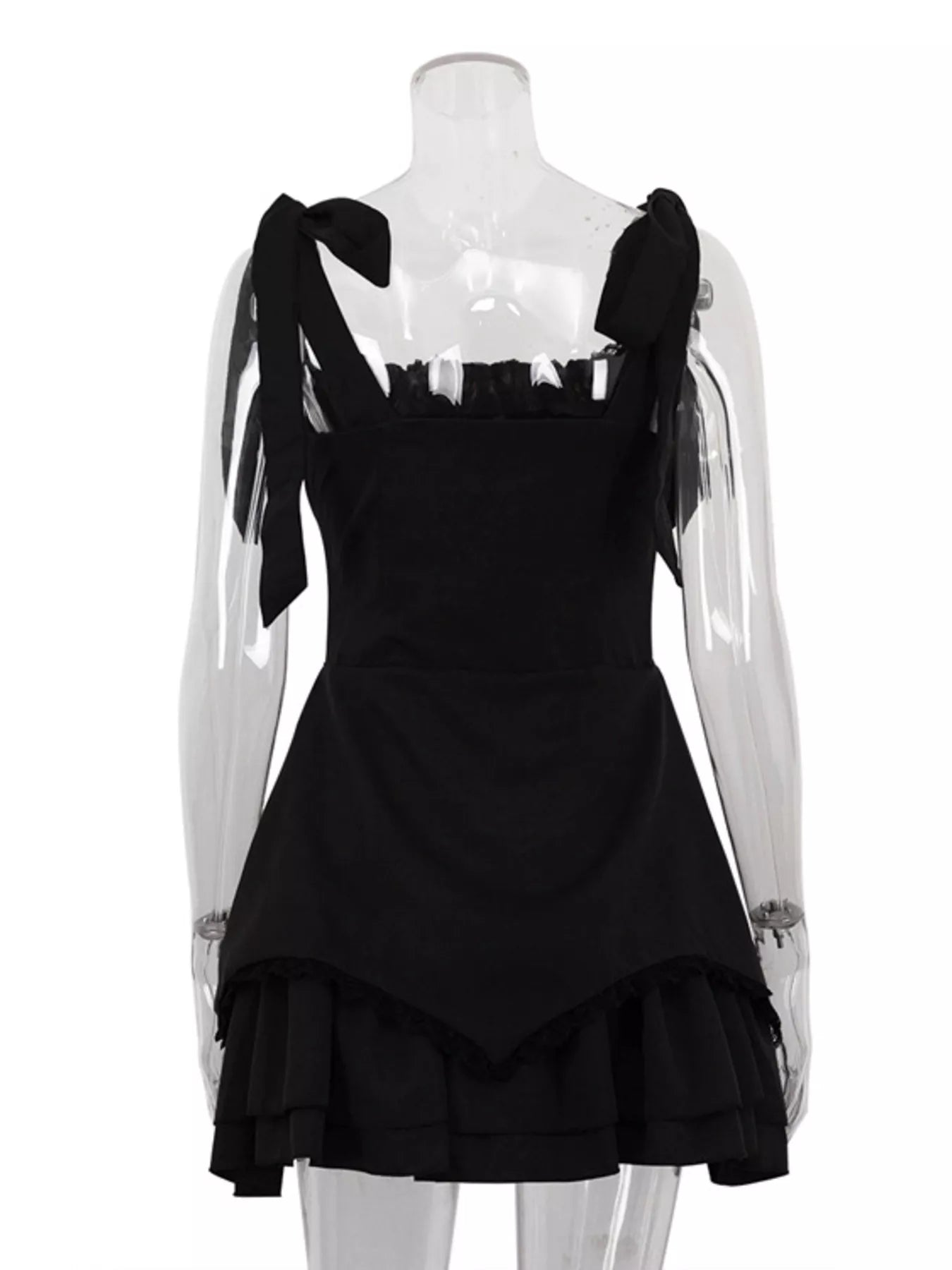 Tie-Shoulder Ruffled Mini Dress