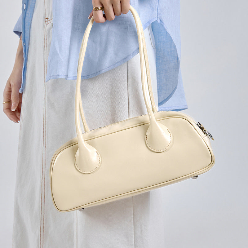 Womens Minimalist Genuine Leather Underarm Bag