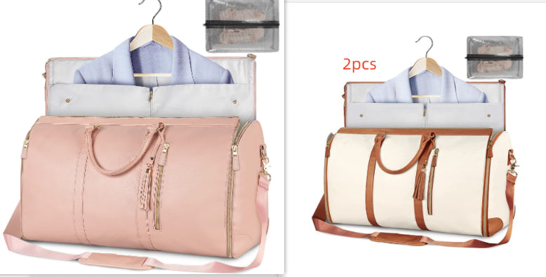 Women's Large Capacity Travel Duffle and Garment Bag Handbag