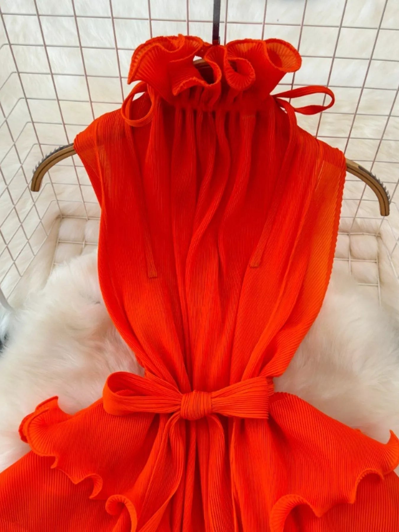 Ruffled Tiered Sleeveless Midi Dress
