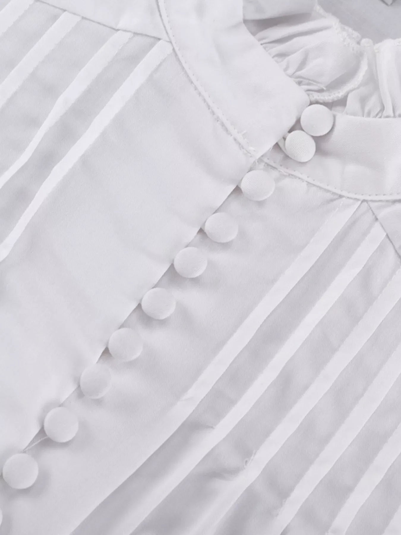 Button-Up Balloon Sleeve Mini Dress