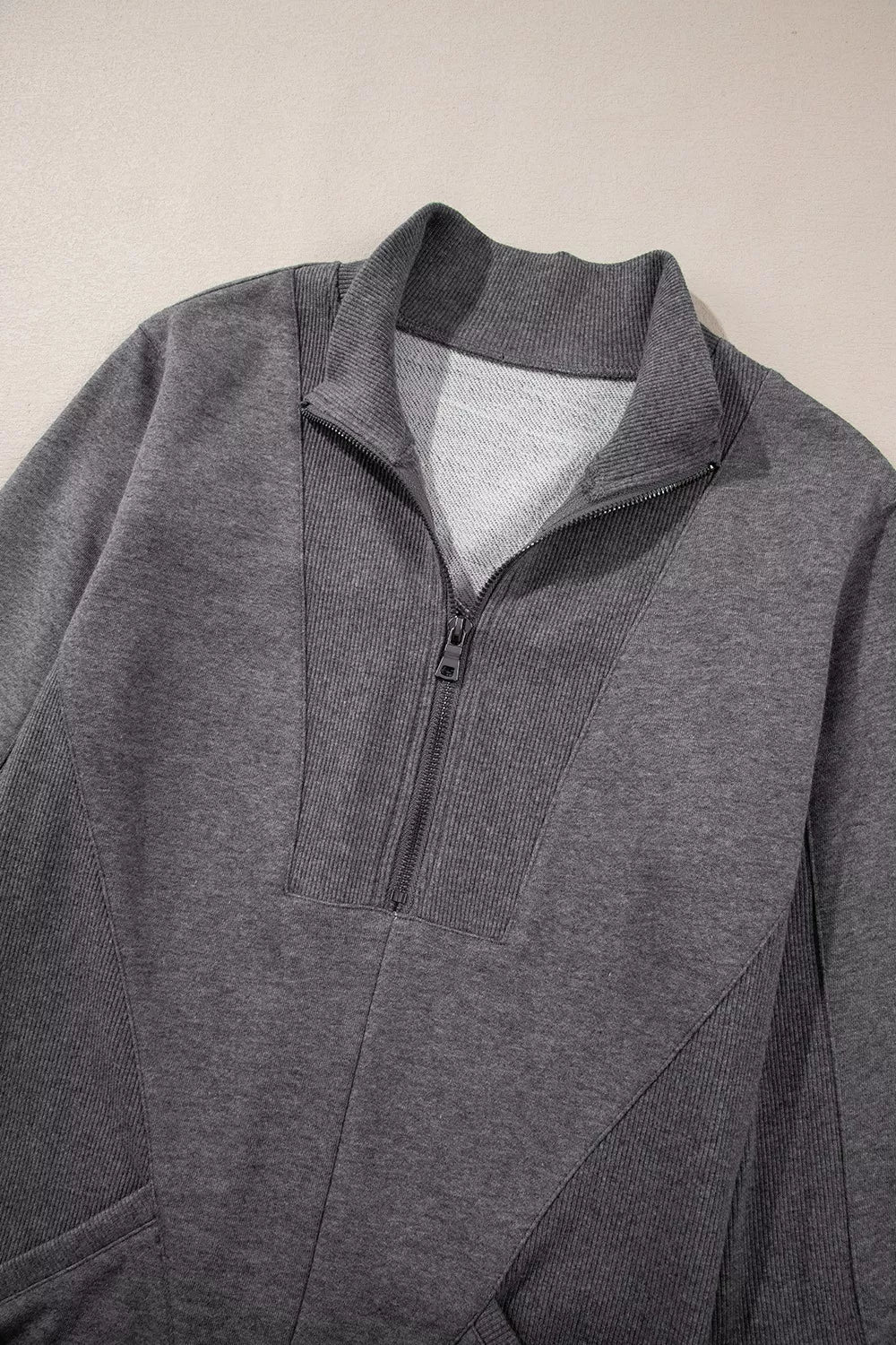 Zip Front Long Sleeve Sweatshirt Dress