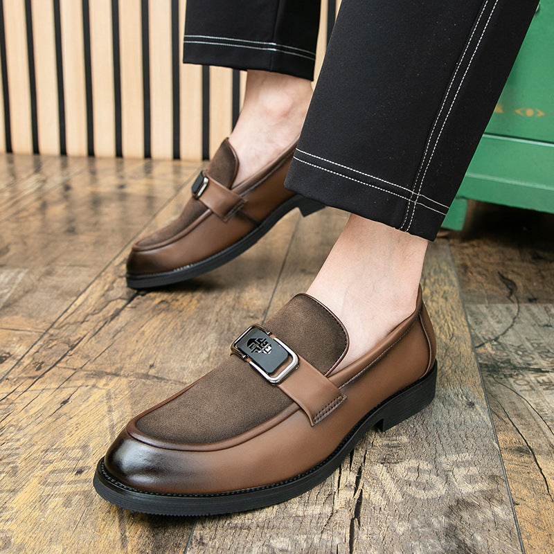 Mens Leather Shoes Plus-Size Slip-On Casual Loafers