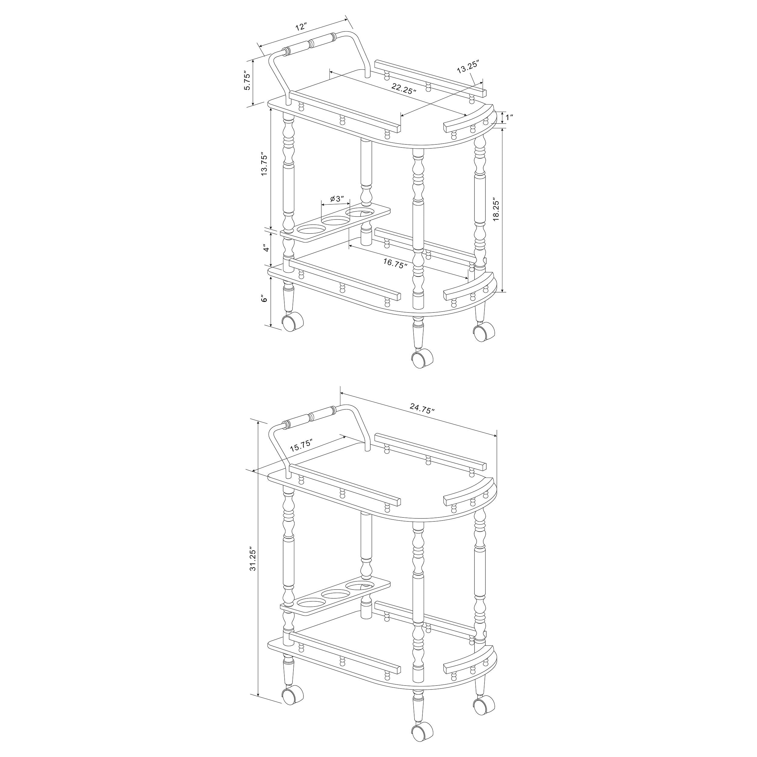 Merlot Serving Cart