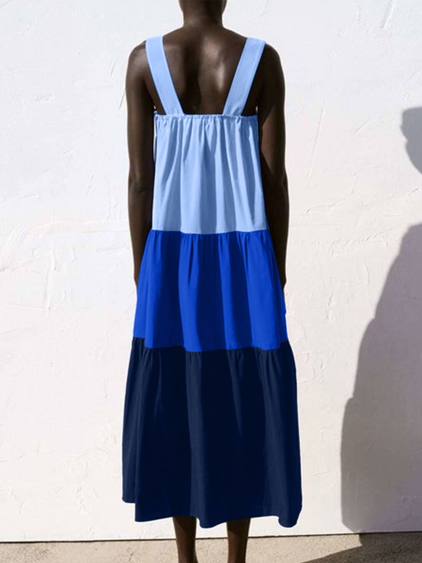 Color Block Wide Strap Dress